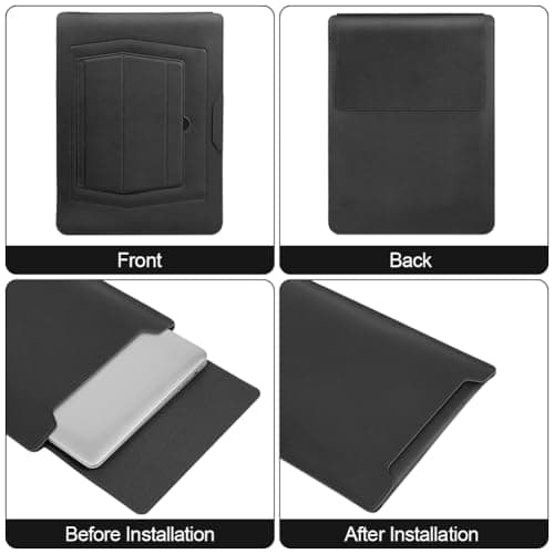 AOOSU 15-16 Inch Laptop Sleeve Case with Stand Feature, Sleeve Waterproof Slim Laptop Case with Adjustable Stand Function, Small Carry Bag Black — view 3