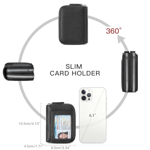 SENDEFN Wallet for Women RFID Blocking Credit Card Holder for Women Small Blocked Accordion Wallets Ladies Purse with Zipper Coin Pocket & ID Window — view 4