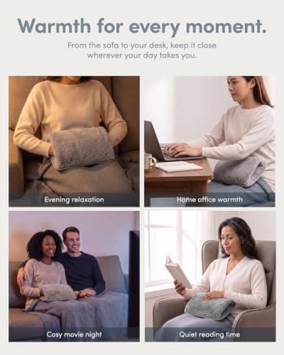 Keplin Rechargeable Electric Hot Water Bottle - Auto-Shut Off, Fast Heating Heat Pad, Back Pain Relief, Rechargeable Hand Warmers & Heating Pad, Small Hot Water Bottle, 1 Year Warranty, Grey — view 6