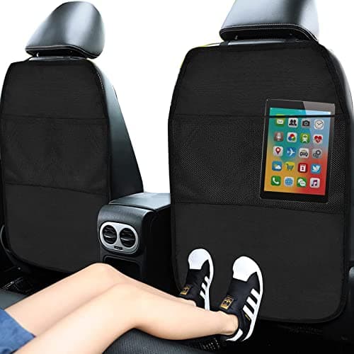 Qooloo Car Seat Protector, 2-Piece Organizer with 2 Pockets, Universal Back Protector for Dirt & Damage Prevention — view 4