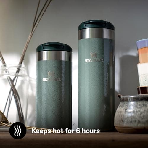 Stanley 1913 Aerolight Transit Travel Mug 0.47L - Keeps 6 Hours Hot - 8 Hours Cold - Dishwasher Safe - Leakproof - Car Cup Holder Compatible - Insulated Coffee Cup - Hammertone Green — view 4