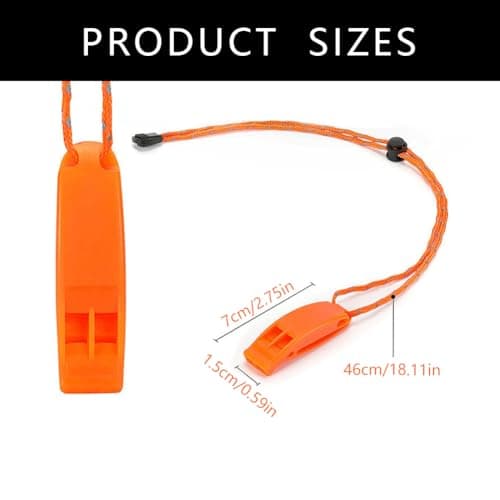 Zenfony 4 Pack Emergency Whistles, Super Loud Orange Safety Whistles with Reflective Lanyards for Camping, Hiking, Boating, Mountaineering and Outdoor Signalling — view 2