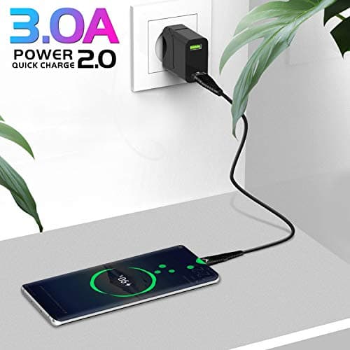 iSOUL USB C Cable [15cm] Data Sync High Speed Charging Nylon Braided Type C Fast Charger Lead Cord for Samsung Galaxy Huawei MacBook Xperia OnePlus Google Pixel Oculus Quest, iPad 10.2" 2020 8th Gen — view 4