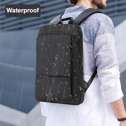 AUGUR Business Slim Backpack for Men Women 15.6 inch Water Resistant Laptop Backpack Computer Notebooks Lightweight Small Backpacks For Travel/Business/Work — view 2