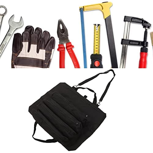 Cocoarm Tool Bag, Polyester Multi Purpose Tool Pouch, 56 X 46.5 X 42 Cm, Multi Pocket Hanging Foldable Storage Carrier for Carpenters Plumbers Electricians Car Travel Home (Black) — view 5
