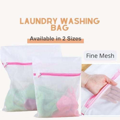 Wash Bag Nylon With Zip Delicates Laundry Bag Zipped Travel Storage Bag Laundry Washing Bag Fine For Lingerie Sweater Garment Undergarment Delicates Blouse 2 sizes (Washing Bag) — view 2