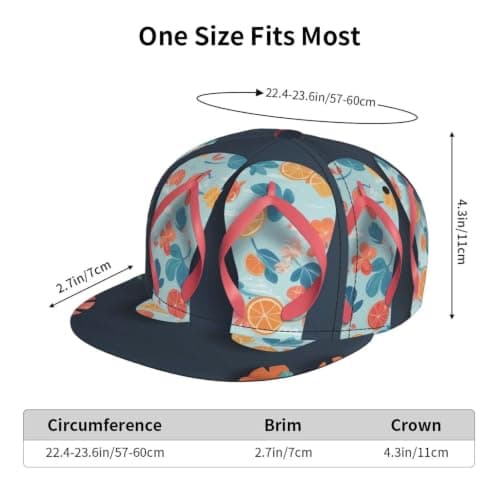 YYHHAOFA Unisex Flat Brim Cap, Adjustable Polyester Baseball Hat Black — view 5