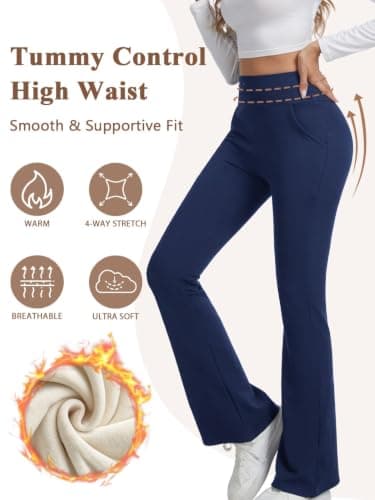 Thermal Leggings Women Fleece Lined Flared Leggings Women pants Winter — view 5