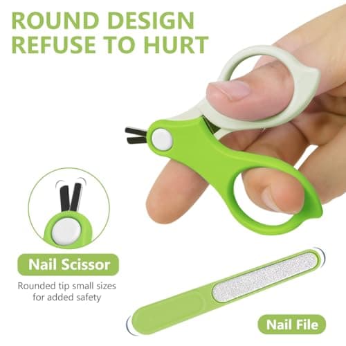 Vicloon Baby Nail Kit, 4-in-1 Baby Nail Care Set, Baby Nail Care Tool, Baby Nail Care Set Manicure Set Includes Baby Scissors, Nail Clippers, Baby Nail File and Tweezer for Newborn Infant Toddler — view 4