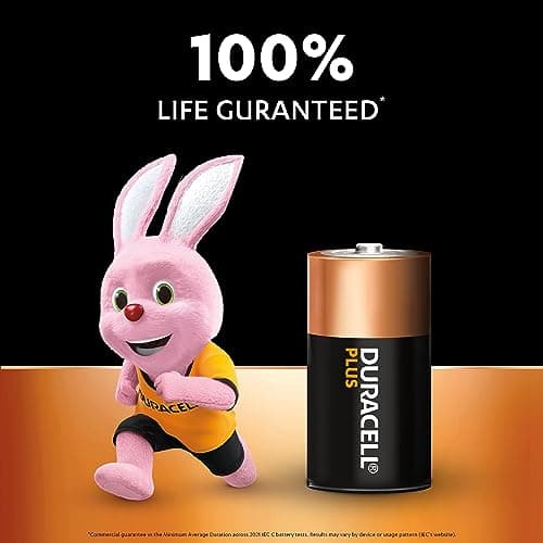 Duracell Plus C Batteries (6 Pack) - Alkaline 1.5V - 100% Life Guaranteed - Reliability For Everyday Devices - 0% Plastic Packaging - 10 Year Storage - MN1400 — view 2