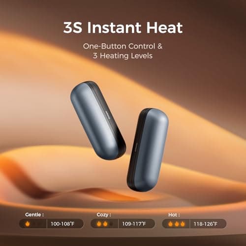 OCOOPA Hand Warmers Rechargeable 2 Pack, Electric Handwarmers Pocket Reusable Portable, USB Hand Warmers 2 in 1 Magnetic, 3 Levels Heat Instant, Safety Certified, for Golf Outdoor Skiing, UT2S Mini — view 3