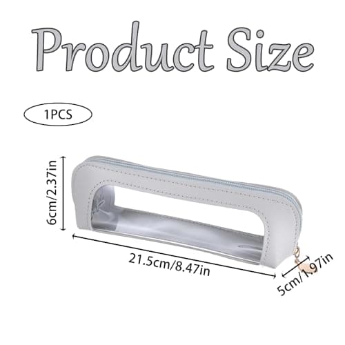 Targonix Silver Clear Makeup Bag Transparent PVC Travel Makeup Pouch, Waterproof Small Make Up Bag for Brushes, Stationery and Cosmetics, Portable Cosmetic Bag for Women and Students — view 2