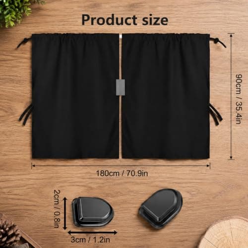 3-Piece Car Curtains and Car Seat Hooks Set - Car Privacy Curtain and Window Sunshade Bundle for Campervan, Motorhome, and Vehicle Interior Organizer — view 2