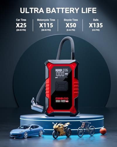 GOOLOO A3 3000A Jump Starter & 150PSI Tire Inflator Combo — view 5