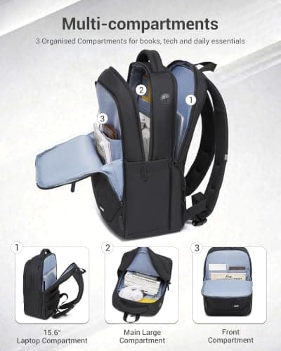 Kono Laptop Backpack 15.6 Inch Lightweight Rucksack School Bag — view 2