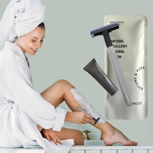 10Pack Sensitive Skin Travel Disposable Razors Kit Individually Wrapped; Eco-Friendly Manual Shaving Set with 10g Shave Cream; Hotel Shaving Razor for Travel,Home, Daily Use — view 5