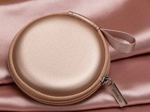 Ginsco Mini-Portable Hard Shell Earbuds Case for Apple EarPods Headphones USB-C Wired Ear Buds/Skullcandy Jib Wired Earbuds, Travel Case for Earphones Earplugs (Rose Gold, 1 Pack) — view 6