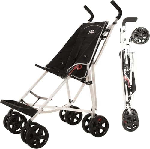 MobiQuip XL Disability Pushchair, Black - Special Needs Stroller for Older Children up to 50kg - Lightweight Folding Aluminium Frame - Adjustable Footplate & 5-Point Harness - Smooth & Portable