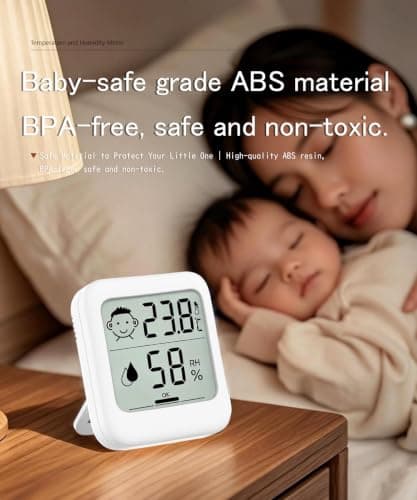 Digital Hygrometer Baby Room Thermometer Indoor Reptile(1 Pack Black AAA — view 3