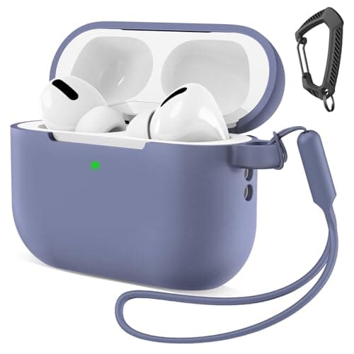 MATEPROX Case Compatible with AirPods Pro 3, Cover Portable Silicone Skin with Keychain Earphone Protective Cases for AirPods Pro 3th Generation 2025-Lavender Purple