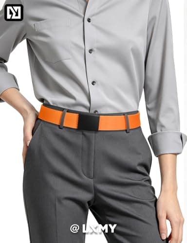 LXMY Belts for Men,Work Belts for Men,Mens Adjustable Canvas Fabric Nylon Golf Belt Fits Anywhere(Orange) — view 2