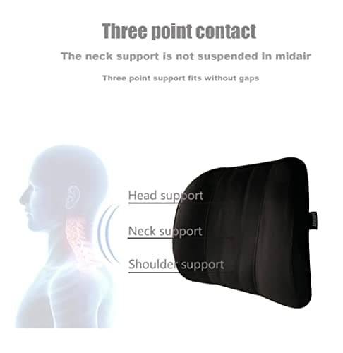 Forbell Car Headrest Pillow Soft Suede Fabric Memory Foam Car Neck Pillow Ultimate Comfort and Support for Driving and Travel(Black) — view 3