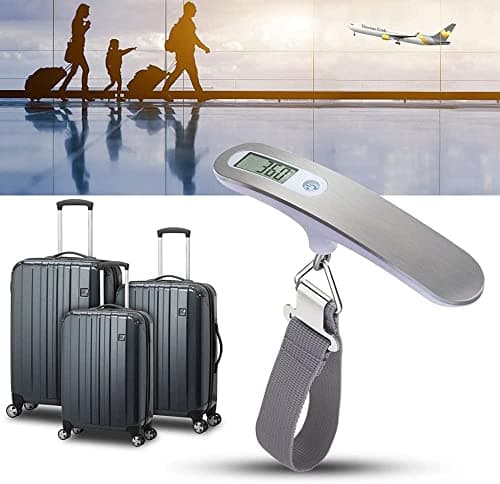 QUMOX Portable Luggage Scale Travel Scale Hanging Suitcase Scales Weights with Tare Function 110lb 50KG Capacity, Silver — view 3