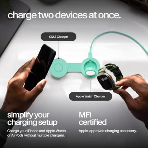 Twelve South Butterfly SE 2-in-1 Foldable Wireless Travel Charger, Mint — view 2