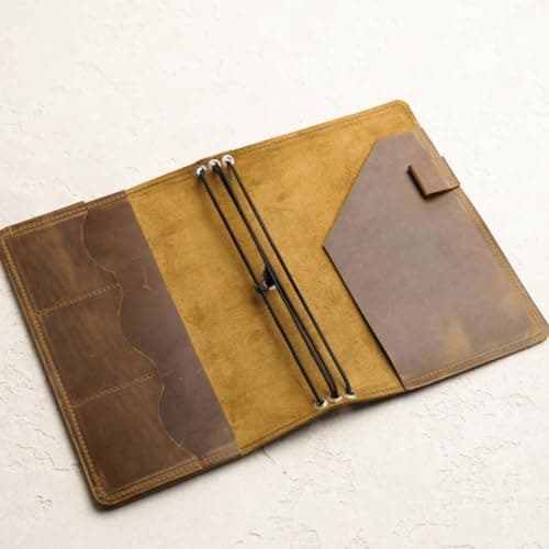 Vobumix Leather A5 Notebook Cover Multifunctional Travelers Journal Protective Sleeve Magnetic Closure Notebook Cover for Notepad — view 6