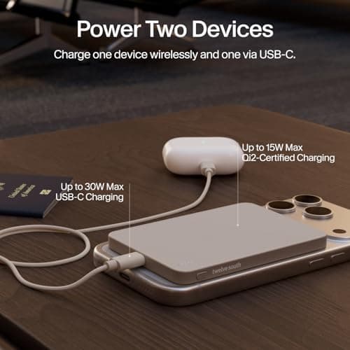 Twelve South PowerCapsule, MagSafe-compatible Power Bank, (Dune) 5,000mAh — view 5