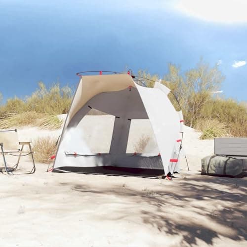 YunCangg Beach Tent 2 Person Grey 190T Polyester Waterproof with Quick Release System, Lightweight Camping Tent for Outdoor, Beach, Festival, Windproof, Foldable, with Carry Bag and Pegs — view 2