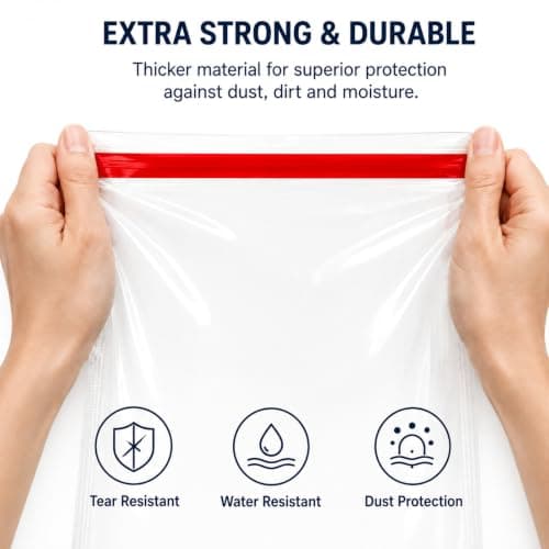 Wosilan 50 Pack Clear Self-Seal OPP Garment Bags, 30 x 40 cm for Clothes — view 4