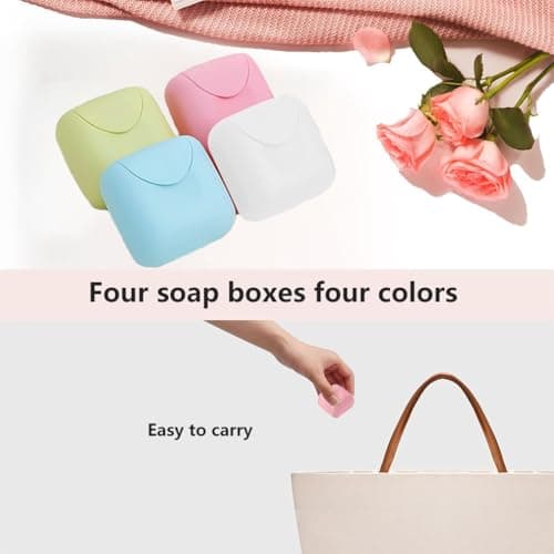 4PCS Travel Soap Case, Soap Bar Travel Soap Dish with Lid Waterproof Leakproof Square Small Soap Box Container Holder Closable Soap Holder Portable Soap Dish Travel for Shower Outdoor Hiking Camp Gym — view 5