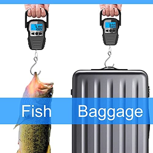 Digital Fish Scale, Luggage Scale, Weight Hanging Hook Scale,110lb/50KG-Backlit LCD Display,Waterproof Bag — view 5