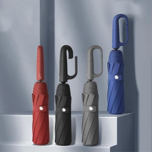 Gyios umbrella Compact Portable Foldable For Adults Wind Resistant Men Women On Travel Rainy Days-red-iron — view 3