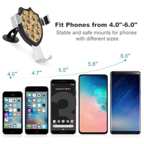 YUXBVKRS Phone Holders for Your Car Stable Grip, Universal Desert Camo Printed Phone Stand Adjustable Car Phone Mount for Dashboard & Windscreen & Air Vent with Strong Suction Cup — view 4