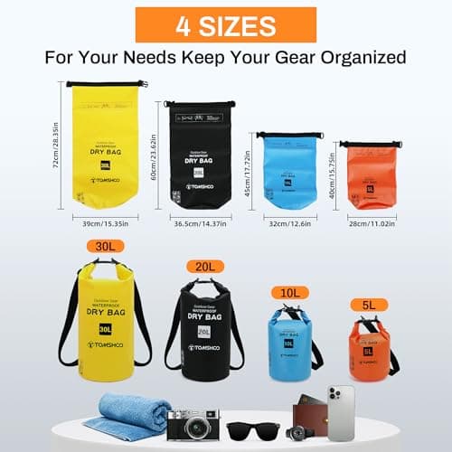 TOMSHOO 4 Pack Waterproof Dry Bag 5L+10L+20L+30L — view 2