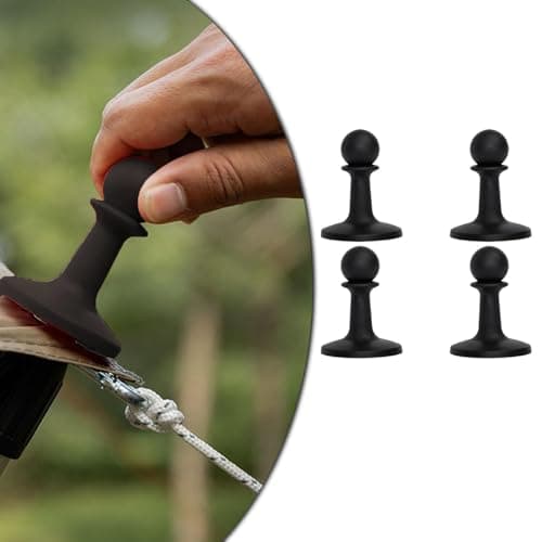 Fenteer 4x Protection Cap, Tent Pole Tip Protector, Sturdy High Performance RUBBER Cap Tent Pole Protection Caps Camping Poles Anti Thunder for Outdoor Camping Mountaineering, Black — view 5