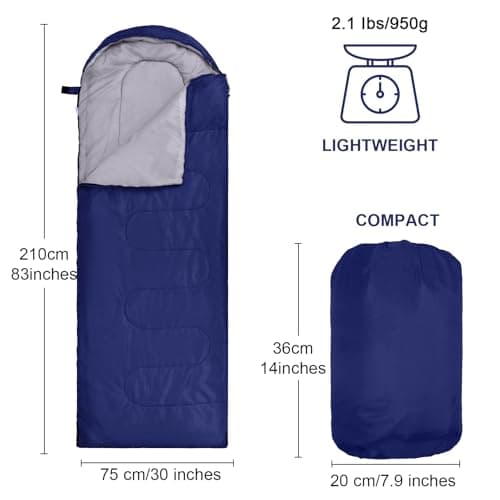 Macarrie 6 Pack Sleeping Bags for Adults Sleeping Bags Warm Envelope Sleeping Bags Lightweight Waterproof Sleeping Bags with Compression Sack for Outdoor Camping Backpacking Hiking (Dark Colors) — view 2