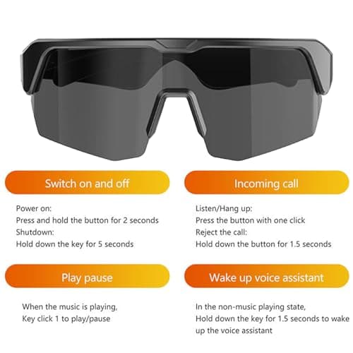 Moreeulsi Smart Glasses Smart Wireless Headphone Sunglasses — view 4