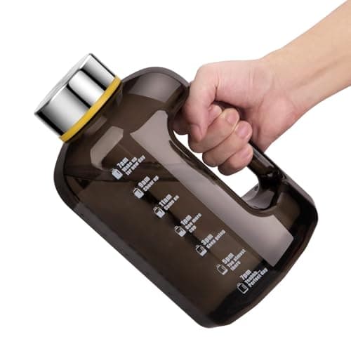 VENNERLI Water Bottles 2.2l Sports Water Bottle with Time Markings - BPA Free Xl Jug Leak Free Large with Handle Durable Reusable for Gym, Training, Hiking, Travel, Office, School