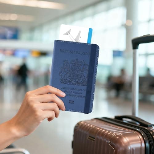 YAVIV Passport Holder for Women&Men，Travel Wallet RFID Blocking-Blue — view 6