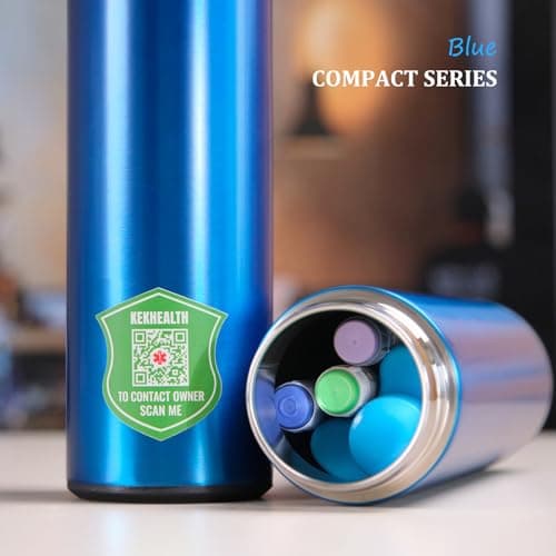 KEKHEALTH Compact 60h Insulin Cooler Travel Case, Medicine Cooler for Travel, Stainless Steel Vacuum Insulated Cooler for Insulin, GLP-1, Peptides & 3 Injection Pens, Blue — view 2