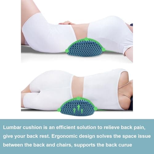 Edumov Lumbar Support Pillow for Lower Back Pain Relief, Thick Memory Foam Back Support Cushion for Sleeping Bed Office Chair, Car Seat, Comfortable Back Wedge Pillow for Traveling, Resting (Blue) — view 3