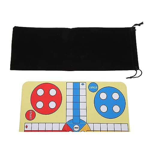 Akozon Flying Chess Rug Play Mat Foldable Portable Leather Board Game for Kids Adults Family Travel Camping Party Entertainment — view 5