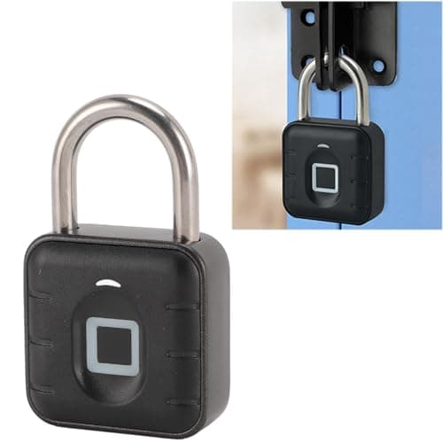 Schimer Keyless Fingerprint Lock Waterproof Slim Biometric Padlock for Suitcases, Backpacks and Gym Lockers (#2) — view 3