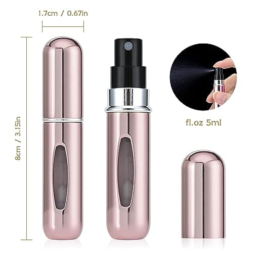 OBSGUMU 8PCS Travel Perfume Atomiser Refill Bottles, 5ML Mini Perfume Bottle Set for Luggage, Aftershave, and Holiday — view 2