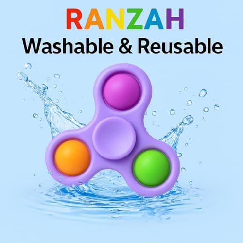 Ranzah Hand Fidget Spinner Toy Finger Bubble Pop Sensory ADHD Anxiety Stress Relief Gift Party Travel Toy For kids Teens Adults (Purple) — view 5