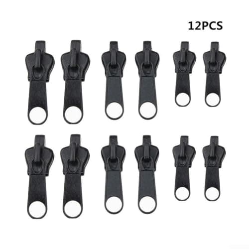 12 Pack Zipper Repair Kit with 3 Sizes Slider Replacement for Tents Jackets Bags Suitcases No Tools Required for instant Fix — view 4