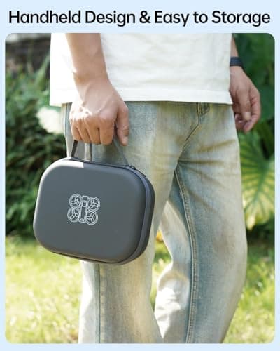 LKTOP Carrying Case for DJI Neo 1 (No RC), Portable PU Leather Storage Bag, Waterproof Hard Case Neo Travel Bag, Compatible with DJI Neo 1 Drone, Battery, Charger, Aceessories (21.8×17.5×8.5cm) — view 3